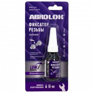 Фиксатор резьбы ABRO Masters Abrolok, разъемный, анаэробный, фиолетовый, флакон 10мл, арт. TL-010-PU