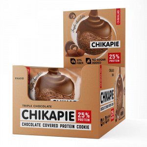 Печенье глазированное с начинкой "Тройной шоколад", ТМ "CHIKALAB" 60гр.