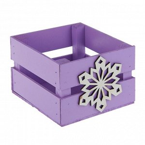 Ящик реечный Снежинка 13х13х9 см,фиолетовый