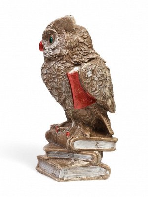 Фигурка гипс «Сова на книгах» коричневая, 14x6x6 см