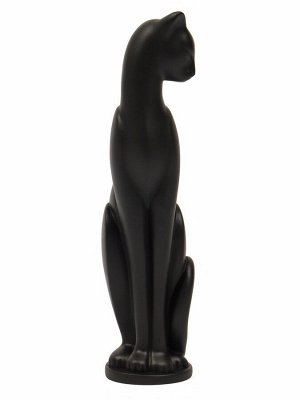 Фигурка гипс «Кошка Грация», чёрная, 6x7x23 см