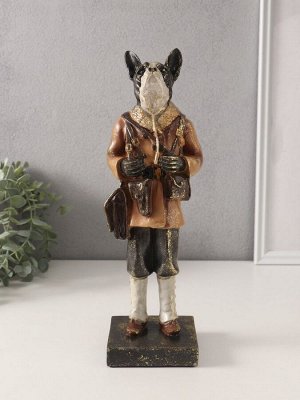 Фигурка полистоун «Бульдог-охотник в тулупе», 8x9.5x31.5 см