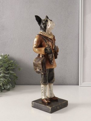 Фигурка полистоун «Бульдог-охотник в тулупе», 8x9.5x31.5 см