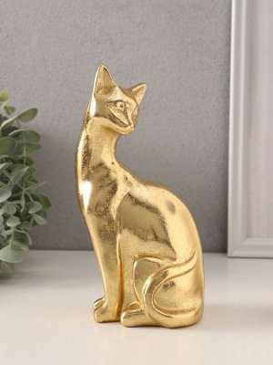 Фигурка полистоун «Золотая кошка», 11.5x7.5x20.5 см
