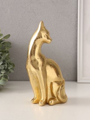 Фигурка полистоун «Золотая кошка», 11.5x7.5x20.5 см