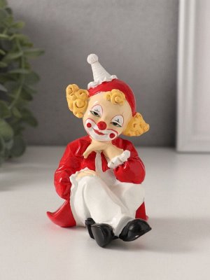Фигурка «Клоун застенчивый», полистоун, бело-красный, 9.5?7?11 см