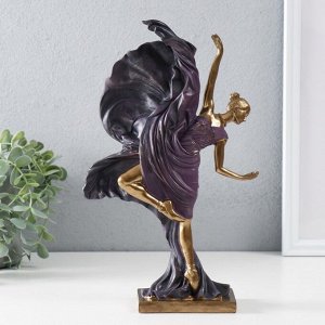 Фигурка полистоун «Балерина в летящем фиолетовом платье», бронза, 19x7.5x30.5 см