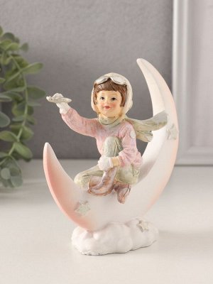 Фигурка полистоун «Малыш-авиатор на месяце», 13x5.5x14 см