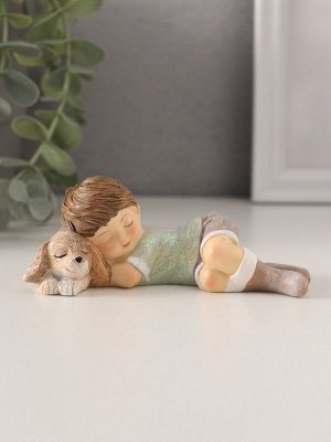 Фигурка полистоун «Лучшие друзья: малыш и собака», 11x6.5x4 см