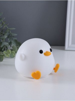 Фигурка светящаяся RISALUX «Утенок», 2 Вт, LED-ночник антистресс, RGB, USB, 10x12x9.5 см