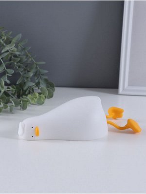 Фигурка светящаяся RISALUX «Спящая утка», 2 Вт, LED-ночник антистресс, RGB, USB, 10x10x21 см