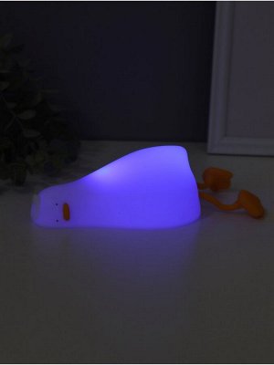 Фигурка светящаяся RISALUX «Спящая утка», 2 Вт, LED-ночник антистресс, RGB, USB, 10x10x21 см