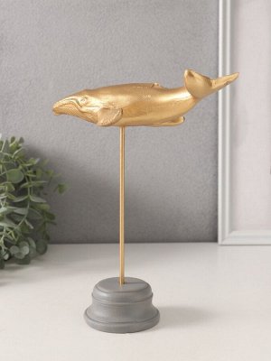 Фигурка «Золотой кит», полистоун, 20x11x22.5 см