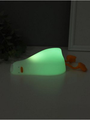 Фигурка светящаяся RISALUX «Спящая утка», 2 Вт, LED-ночник антистресс, RGB, USB, 10x10x21 см