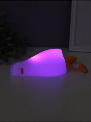 Фигурка светящаяся RISALUX «Спящая утка», 2 Вт, LED-ночник антистресс, RGB, USB, 10x10x21 см