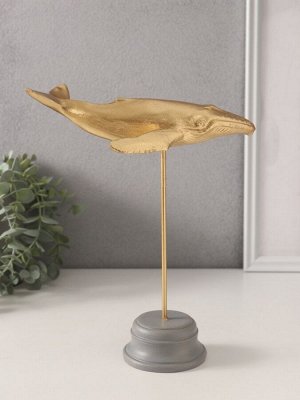 Фигурка «Золотой кит», полистоун, 20x11x22.5 см