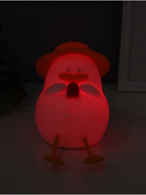 Фигурка светящаяся RISALUX «Утка в отпуске», 2 Вт, LED-ночник антистресс, RGB, USB, 10x8.5x14.5 см