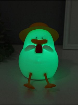 Фигурка светящаяся RISALUX «Утка в отпуске», 2 Вт, LED-ночник антистресс, RGB, USB, 10x8.5x14.5 см