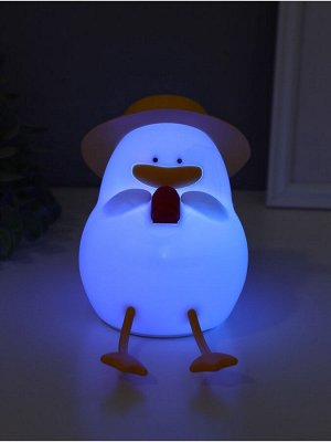Фигурка светящаяся RISALUX «Утка в отпуске», 2 Вт, LED-ночник антистресс, RGB, USB, 10x8.5x14.5 см