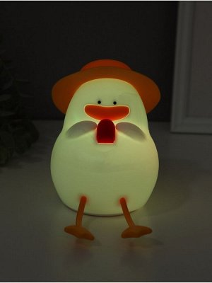 Фигурка светящаяся RISALUX «Утка в отпуске», 2 Вт, LED-ночник антистресс, RGB, USB, 10x8.5x14.5 см