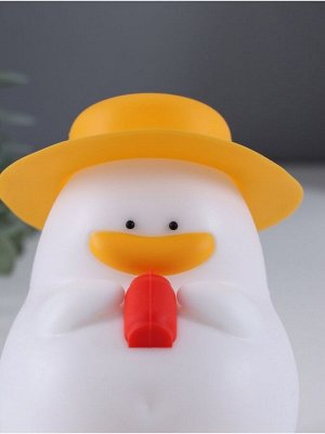 Фигурка светящаяся RISALUX «Утка в отпуске», 2 Вт, LED-ночник антистресс, RGB, USB, 10x8.5x14.5 см