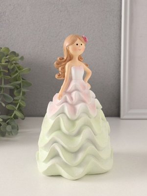 Фигурка полистоун «Девочка-зефирка», розово-зелёный, 11.5x10.5x18.5 см