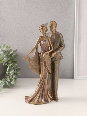 Фигурка полистоун «Пара в костюмах 20-30-х годов», 17x9x31.5 см