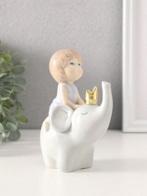 Фигурка керамика «Малыш на слоне», 4.5x10.5x13 см