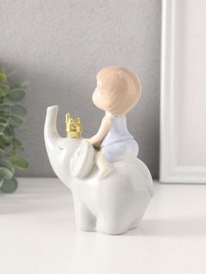 Фигурка керамика «Малыш на слоне», 4.5x10.5x13 см
