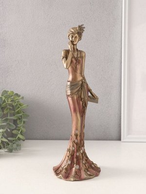Фигурка полистоун «Агнесс в платье 20-30-х годов с розами», 11.5x10x31.5 см