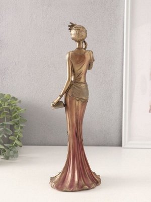 Фигурка полистоун «Агнесс в платье 20-30-х годов с розами», 11.5x10x31.5 см