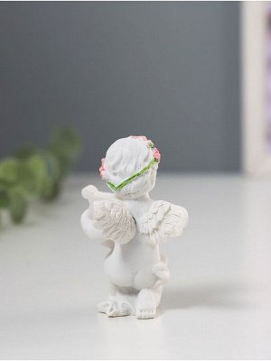 Фигурка полистоун «Белоснежный ангел с арфой», 7x5.5x8 см