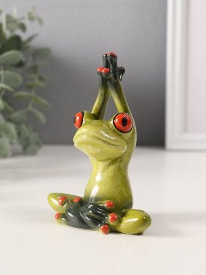 Фигурка полистоун лак «Лягушка: йог», 7x9.5x4 см, МИКС