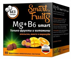 Смарт Фрутс Mg+B6 Smart пастилки жеват. фруктов. 2,5г №60 и/у БАД	Paradise Fruits/Фарм