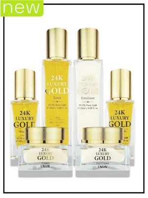 Набор уходовой косметики для лица антивозрастной с биозолотом LAYDAY Set Luxury Skin Care 6-Piece 24K Gold, 120мл*2шт, 40мл*2шт, 50гр*2шт