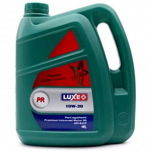 Масло моторное Luxe Super PR 10w30, частично синтетическое, API SJ/CF, ACEA A2/B2, универсальное, 4л, арт. 30478