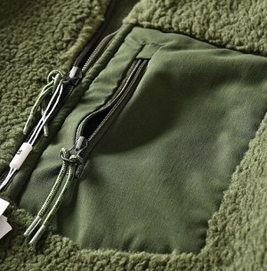 Куртка из шерпы теплая на молнии, воротник стойка, красный