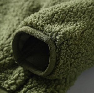 Куртка из шерпы теплая на молнии, воротник стойка, красный