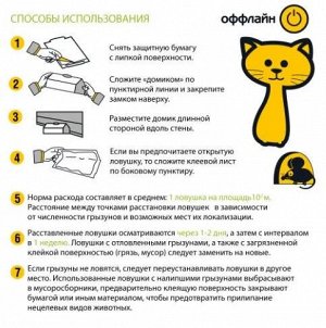 Средство от грызунов ловушка клеевая ГРЫЗУНОФФ Оффлайн пластина 2шт