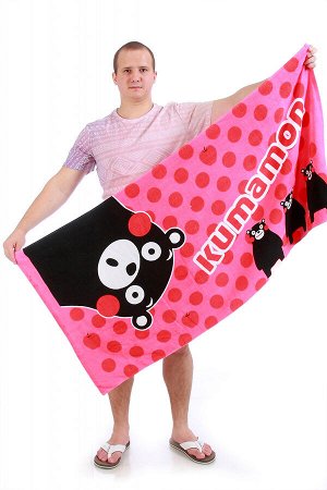 Розовое полотенце Кумамон №101