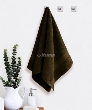 Полотенце махровое 40*70 "Косичка" Темно-оливковый