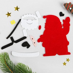 Набор для творчества - создай новогоднее украшение «Венок - Дед мороз - красный нос»