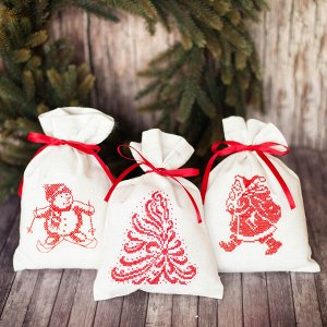Мешки для подарков «Снежная сказка», набор для шитья, 16,3 x 10,7 x 2,5 см