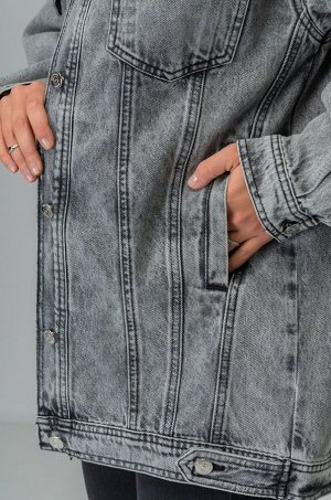 Женская удлиненная джинсовая куртка оверсайз Happyfox