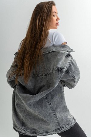 Женская удлиненная джинсовая куртка оверсайз Happyfox