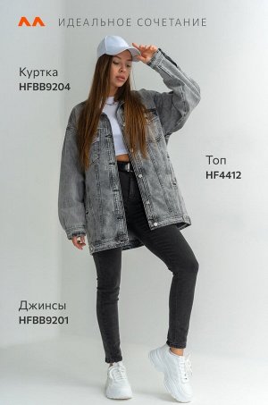 Женская удлиненная джинсовая куртка оверсайз Happyfox