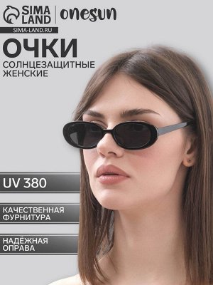 Очки солнцезащитные женские OneSun, uv 380, дужка 13.6 см, ширина 14.3 см, линза 5.3x3 см, черные