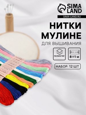 Набор ниток мулине №13/14, 8±1 м, 12 шт.
