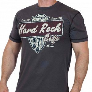 Серая мужская футболка Hard Rock Cafe с наружными строчками. Летняя дизайнерская коллекция уже на нашем складе в Москве. Доставка любым удобным способом! №Тр478 ОСТАТКИ СЛАДКИ!!!!
