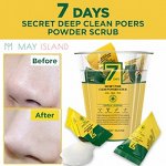 May Island 7 Days Secret Pore Clear Powder Scrub - Скраб для глубокого очищения пор с экстрактом алоэ, центеллой 12шт